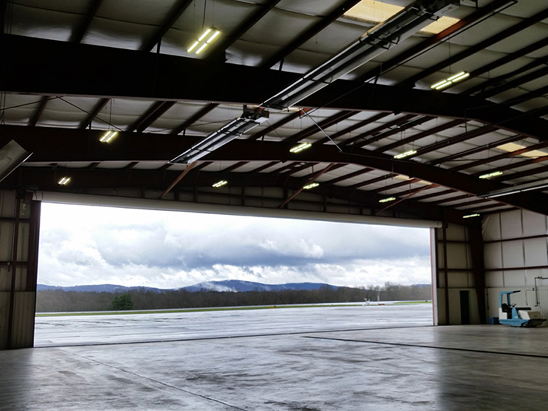 empty aircraft hangar