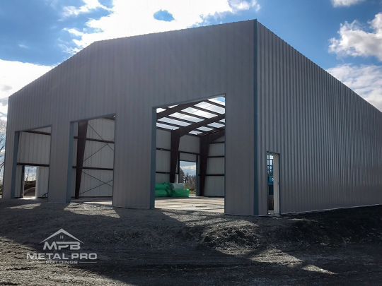 i-beam door frame with three garage door opening