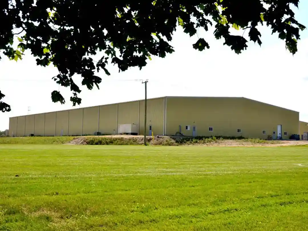 beige i-beam farm storage building
