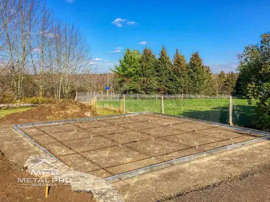 prefab building foundation being prepared for pouring concrete