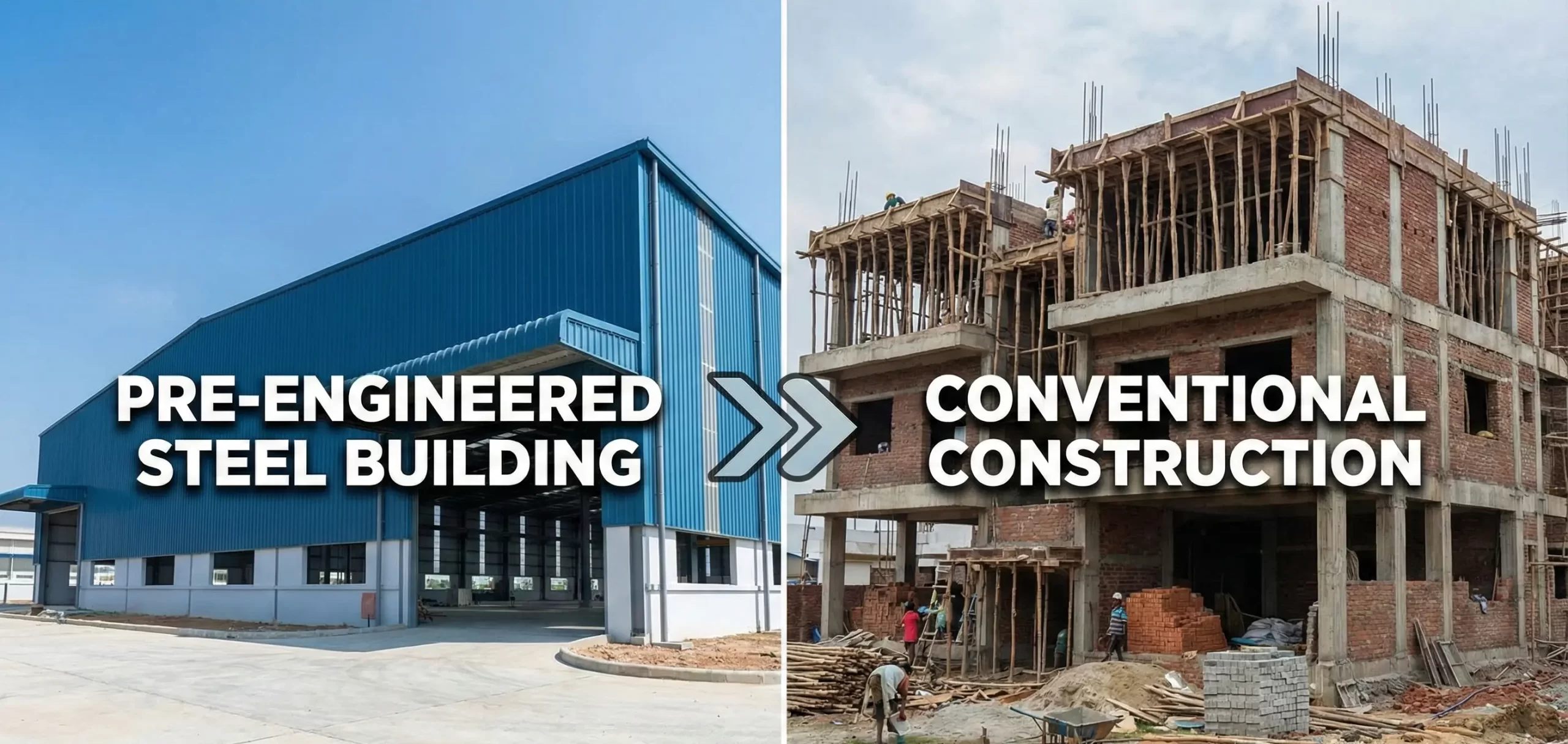 Comparison of pre-engineered steel building and conventional brick-and-concrete construction
