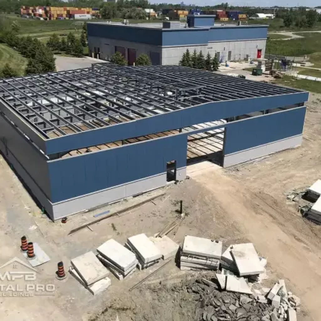 i-beam industrial building with brown painted walls