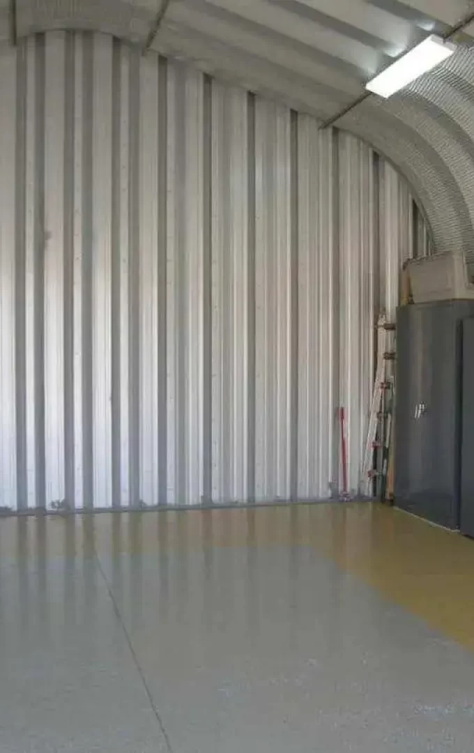 interior of a quonset hut shed steel building